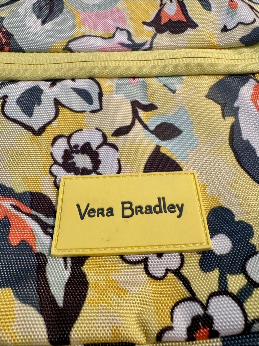 Vera Bradley Yellow Floral Drawstring Backpack with Multicolor Blooms - Picture 2 of 10